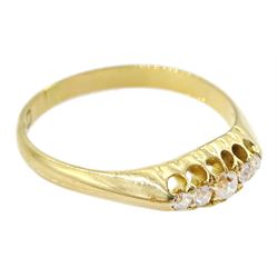 Victorian 18ct gold five stone old cut diamond ring, Birmingham 1896