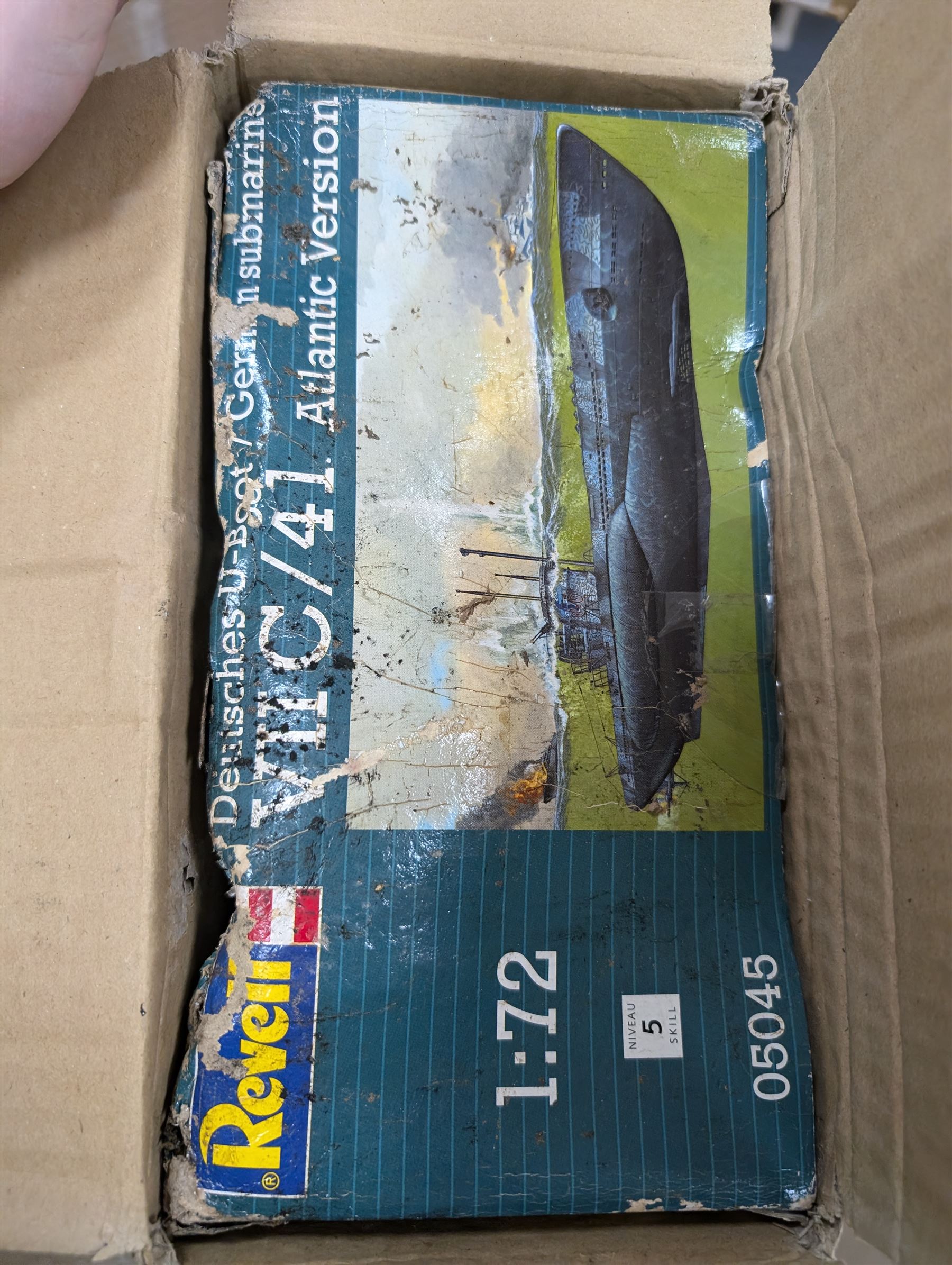 Two Revell 1/72 scale model building kits, including no. 05045 German Submarine VIIC/41 Atlantic Version U-boat and no. 05015 German Submarine VIIC  Wolf Pack, both boxed 