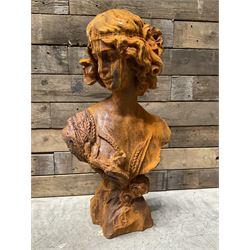 Victorian design cast iron female bust