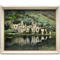 A J Wiseman (British 20th Century): Kylemore Abbey - Ireland, oil on board signed and dated 1967, 57cm x 73cm; English School (20th Century): Holne Bridge - Devon, oil on board unsigned, titled verso 28cm x 39cm (2)