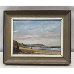 Don Micklethwaite (British 1936-): Scarborough from Cornelian Bay, oil on canvas board signed, titled verso 14cm x 19cm 