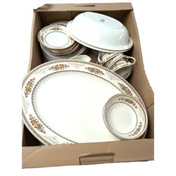 Collection of Minton Roxburgh pattern dinner and teawares, including meat platter, tea cups, etc 