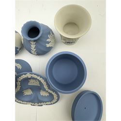 Wedgwood Jasperware including jugs, trinket dishes plates, vases etc    