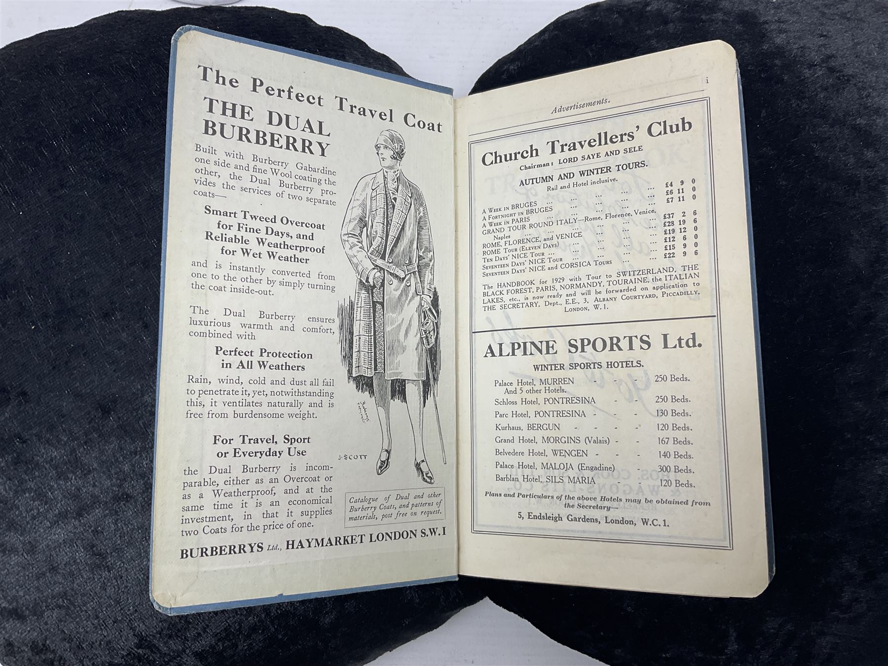 Collection of travel books, including Baedekers Belgien und Holland, Muirhead's Southern France, The Queen Travel Book 1929-30 