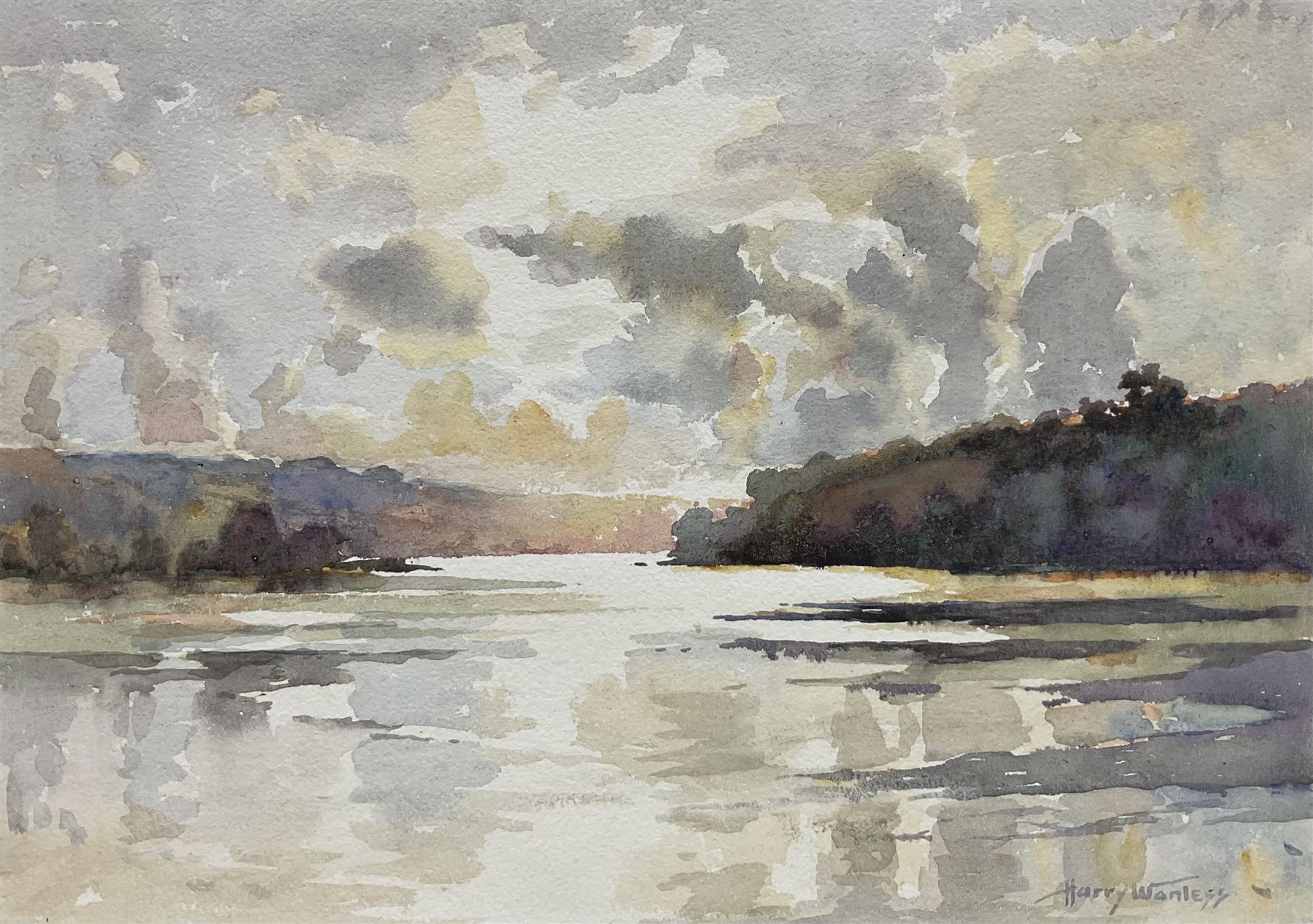 Harry Wanless (British c1872-1934): 'The Dart from Galmpton near Brixham', watercolour signed, titled and dated 1926 verso 23cm x 32cm (unframed)
Provenance: direct from the artist's family, part of a collection never previously seen on the market