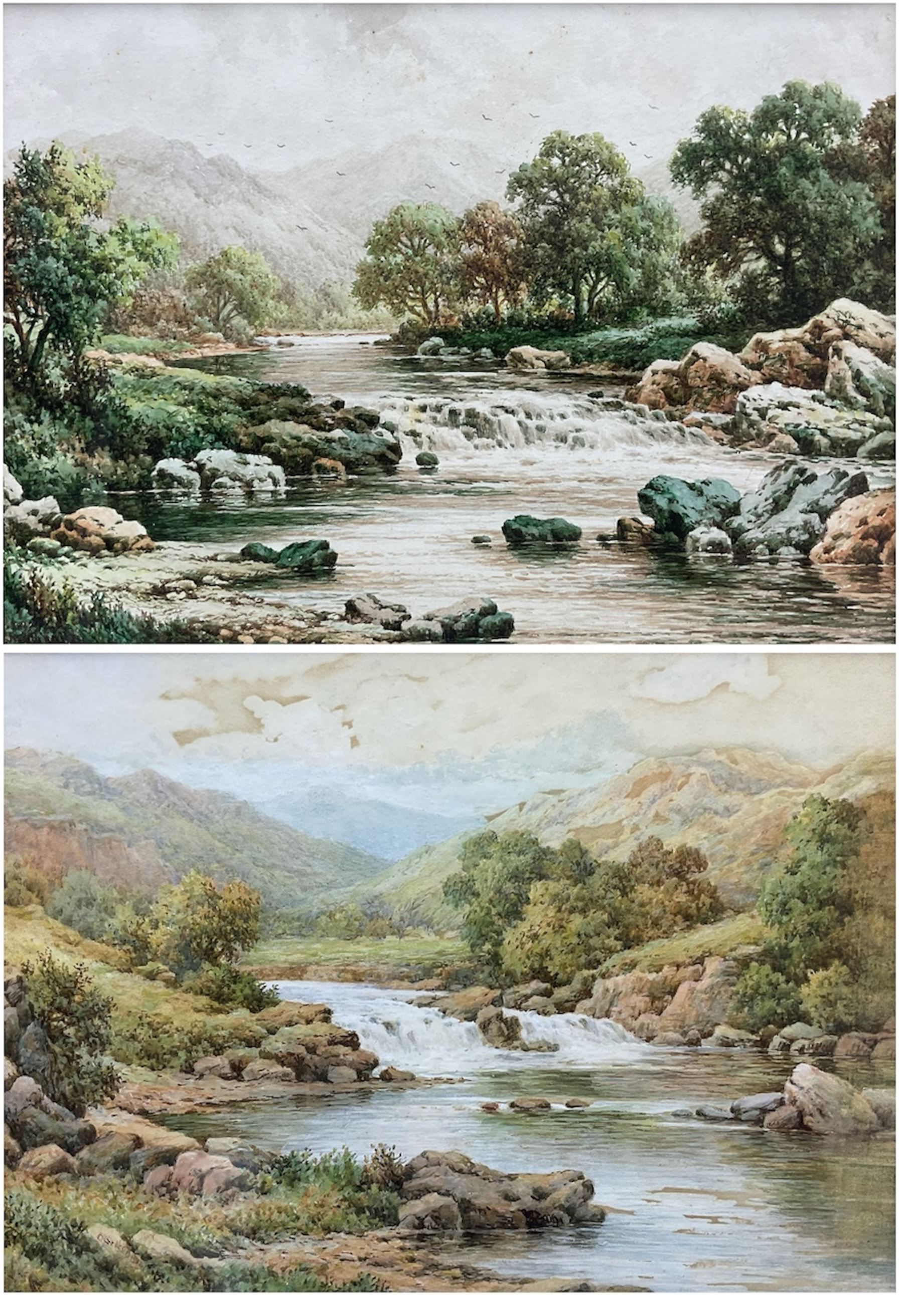 Charles A Bool (19th/20th Century): 'Betws-y-Coed' and 'On the Conway', pair watercolours signed, titled on the mounts 27cm x 37cm (2)