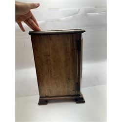 19th century mahogany table top cabinet, fitted with five drawers, H38cm