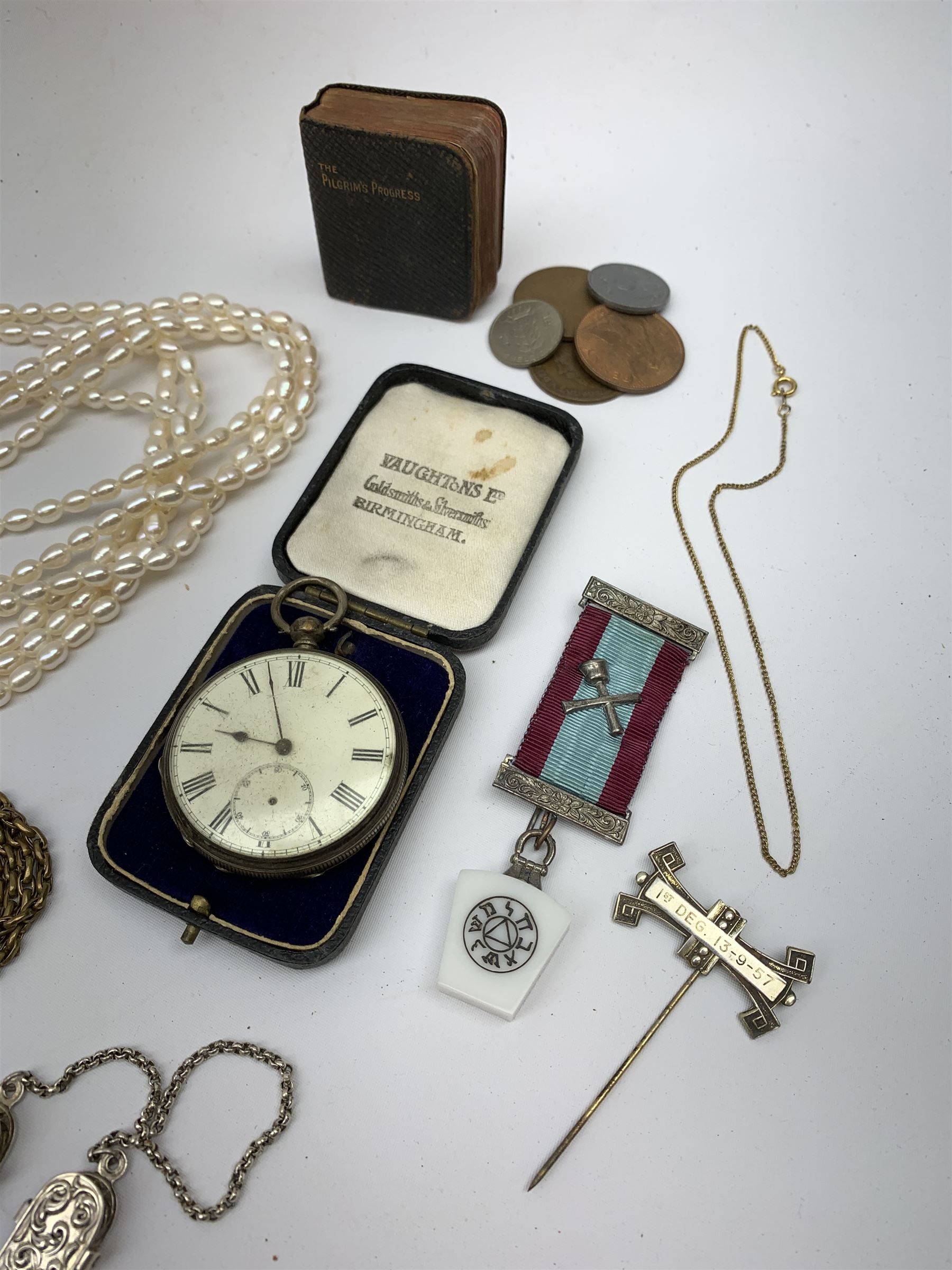 Pocket watch, Masonic jewel, costume jewellery, King Edward VIII ...