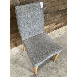 27 x chair upholstered in textured grey fabric, beech legs