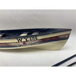 Wooden model of the Whitby coble boat WY254 'Mizpah' L48cm