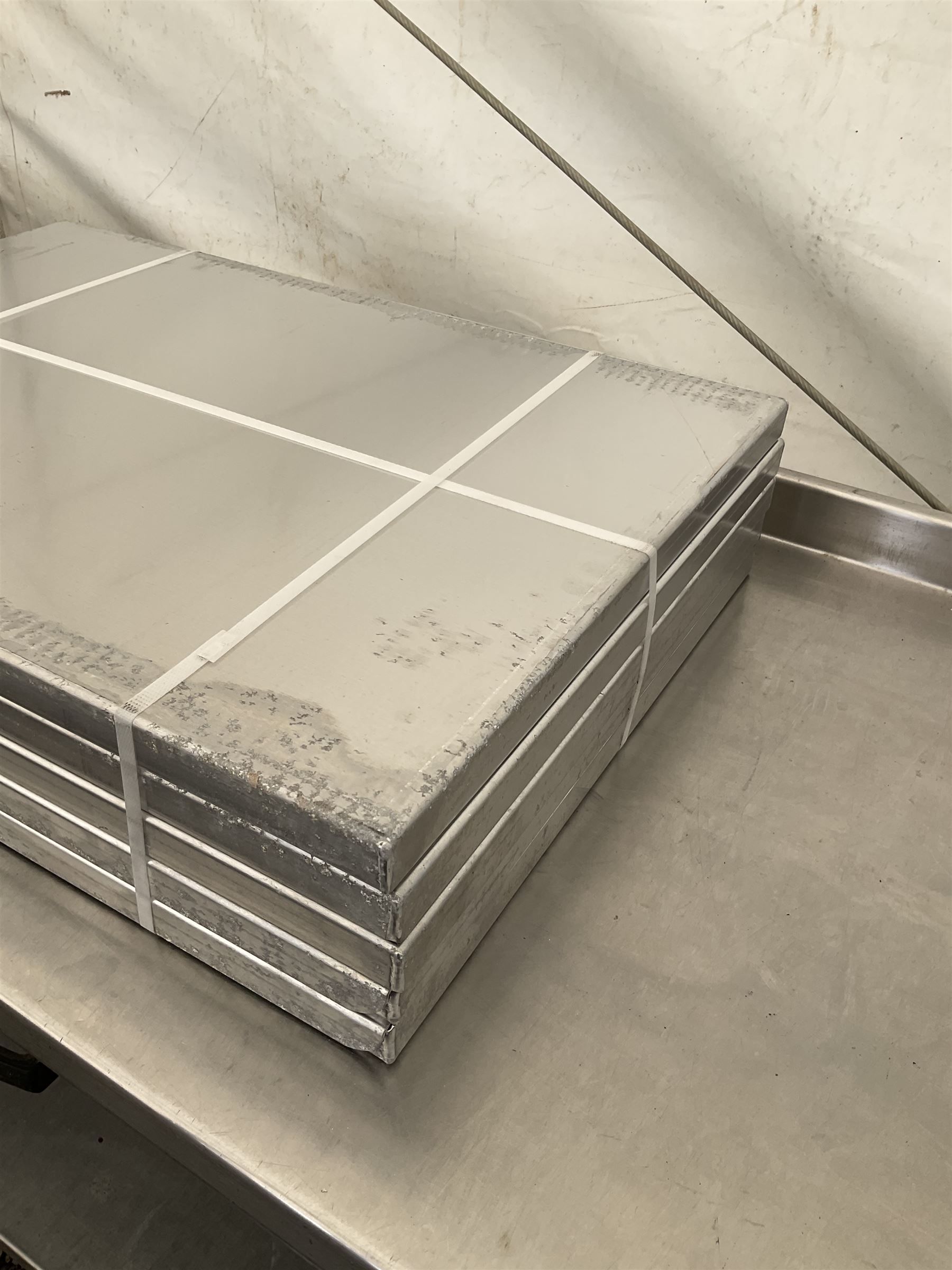 Ten aluminium three sided baking trays - NEW unused, 66cm x 46cm - THIS LOT IS TO BE COLLECTED BY APPOINTMENT FROM DUGGLEBY STORAGE, GREAT HILL, EASTFIELD, SCARBOROUGH, YO11 3TX