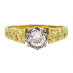 18ct gold single stone round brilliant cut diamond ring, Birmingham 1977, diamond approx 0.30 carat