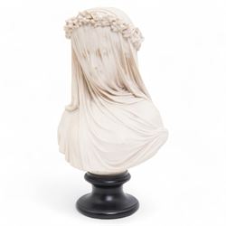 Parian bust, The Bride, after the Raffaele Monti, signed to underside 'A. Filli Firenze It...