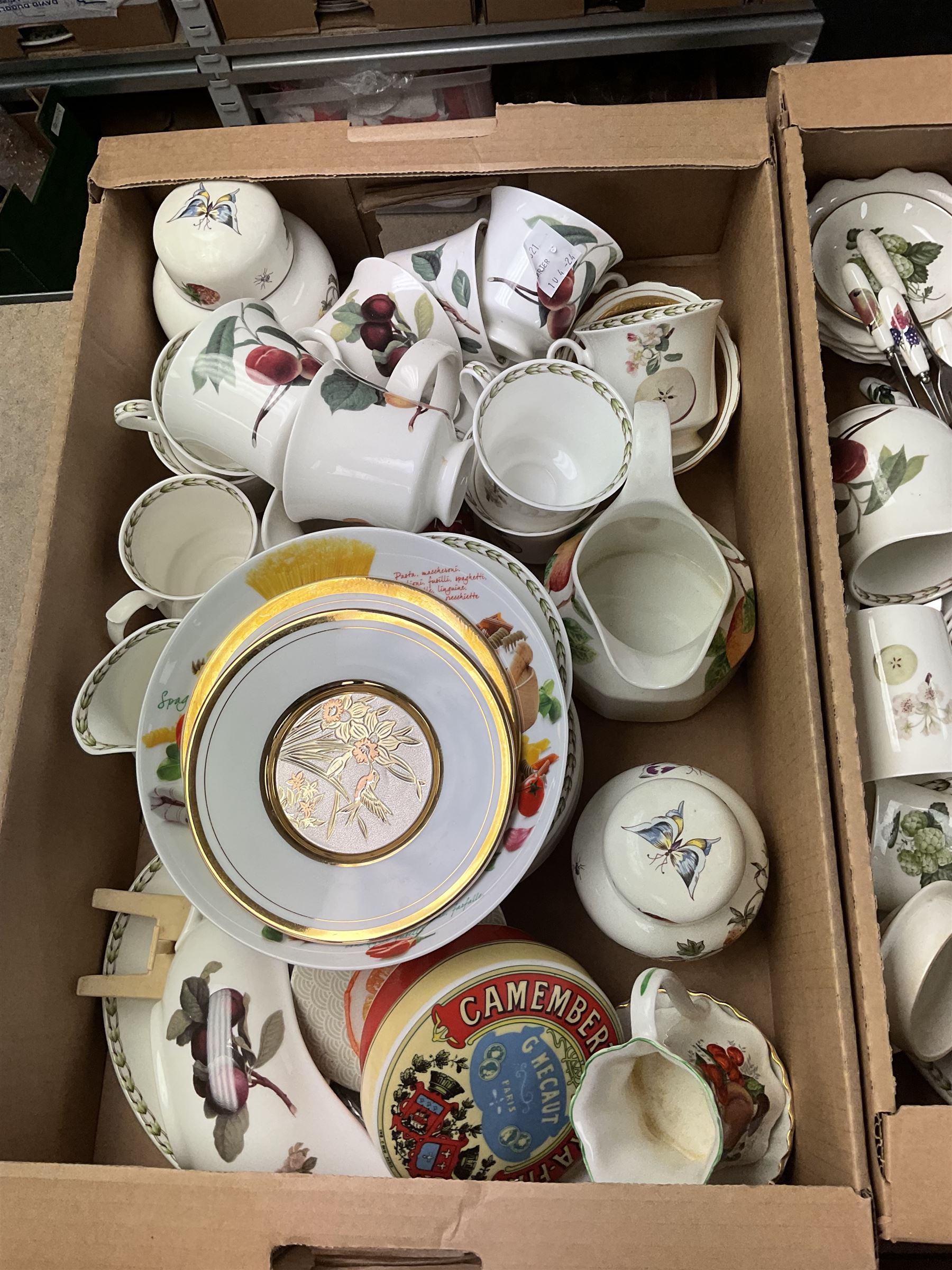 Large collection of ceramics and glassware, including Portmeirion etc, in six boxes 