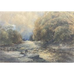 Josiah Wood Whymper RI (British 1813-1903): River Landscape, watercolour signed and indistinctly dated 49cm x 70cm 