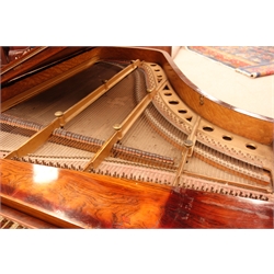  Victorian 'Collard and Collard London' rosewood cast iron straight strung baby grand piano, W139cm, H93cm, L180cm  