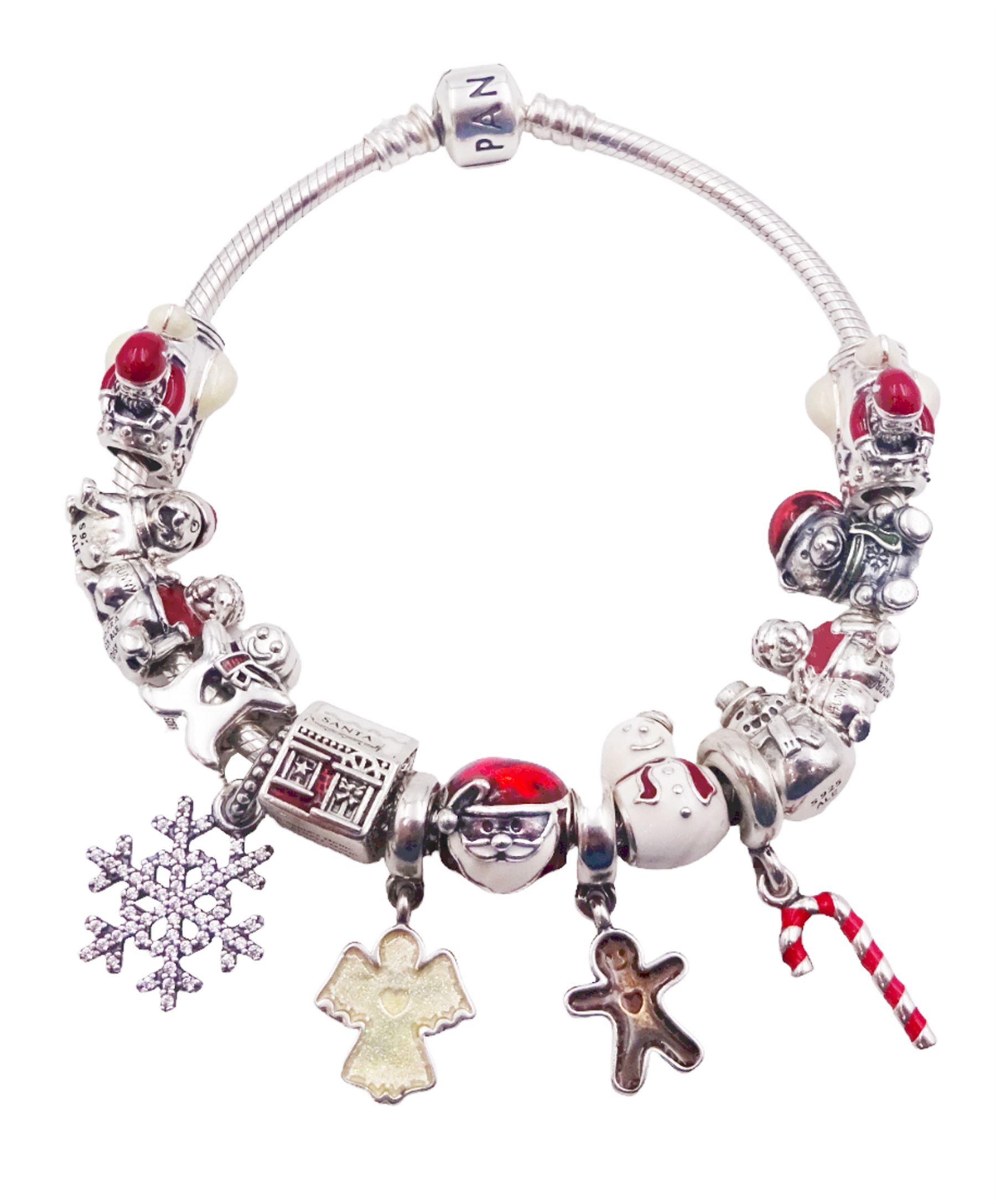 Buy the Silver Christmas Charm Bracelet with Gingerbread Man