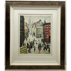 Laurence Stephen Lowry RBA RA (Northern British 1887-1976): 'Berwick-on-Tweed', limited edition offset lithograph in colours on wove signed in pencil with Fine Art Trade Guild blindstamp, pub. Medici Society Ltd., London 1973, from the edition of 650, 57cm x 46cm