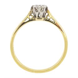 18ct gold single stone round brilliant cut diamond ring, stamped 18ct Plat, diamond approx 0.50 carat