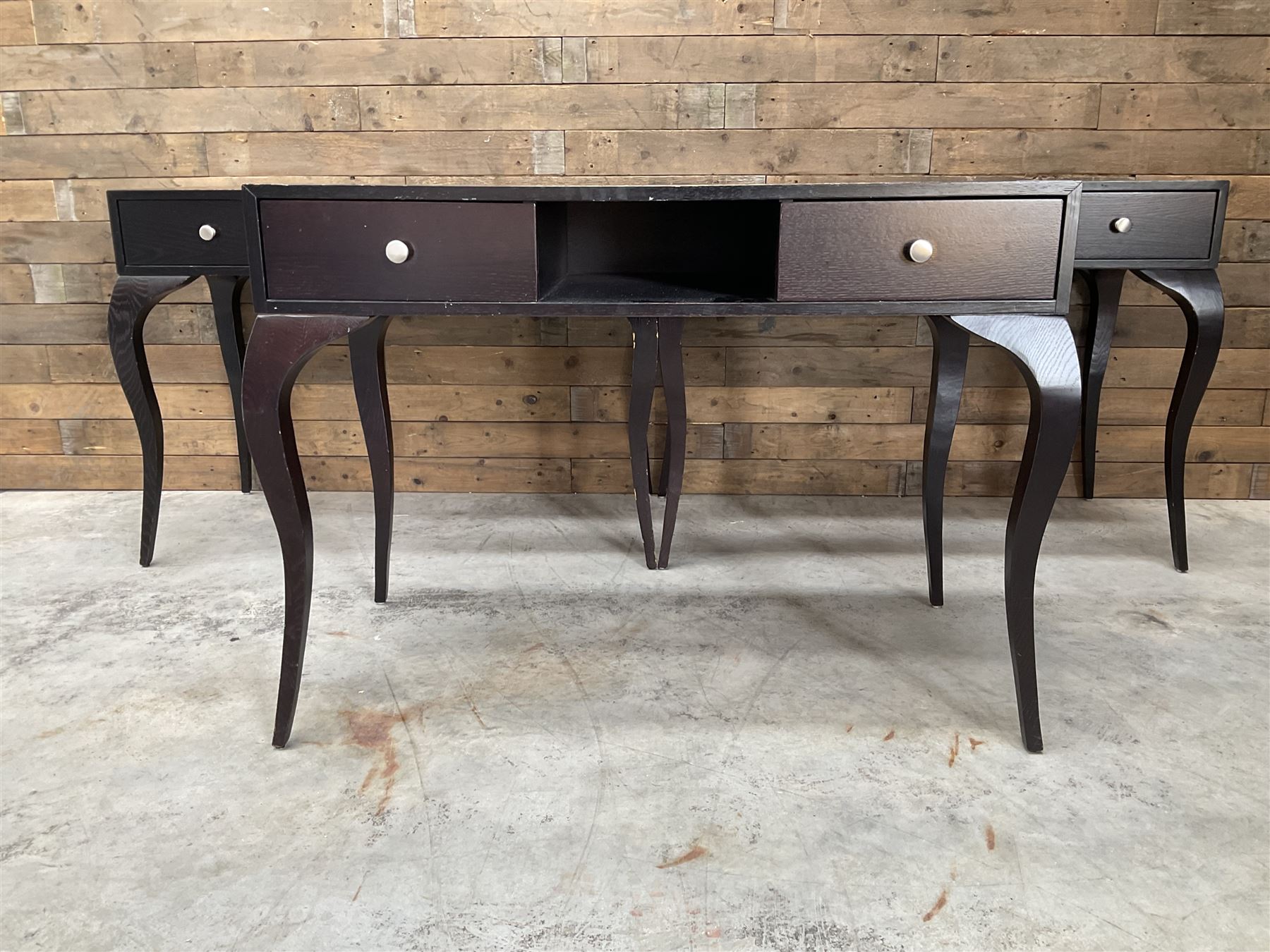 3 x rosewood console dressing tables, with two soft-close drawers