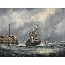 Jack Rigg (British 1927-2023): 'Approaching Gale', oil on canvas signed, titled and dated ...