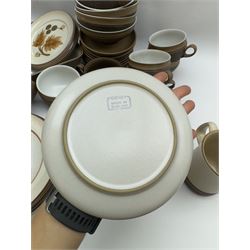 Denby Cotswold pattern, part tea and dinner service, including eight dinner plates, eight tea cups and saucers, serving dishes etc  