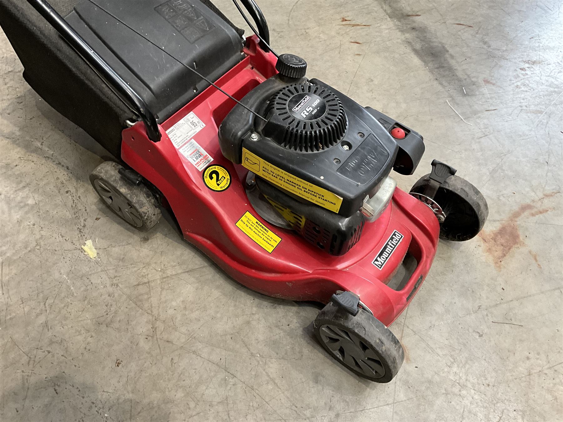 Mountfield RS100 petrol lawnmower, with collecting box, full working order