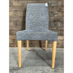 27 x chair upholstered in textured grey fabric, beech legs