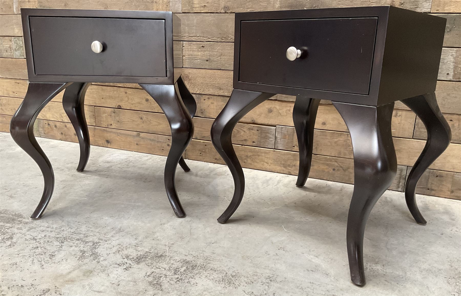 Pair of rosewood finish bedside chests