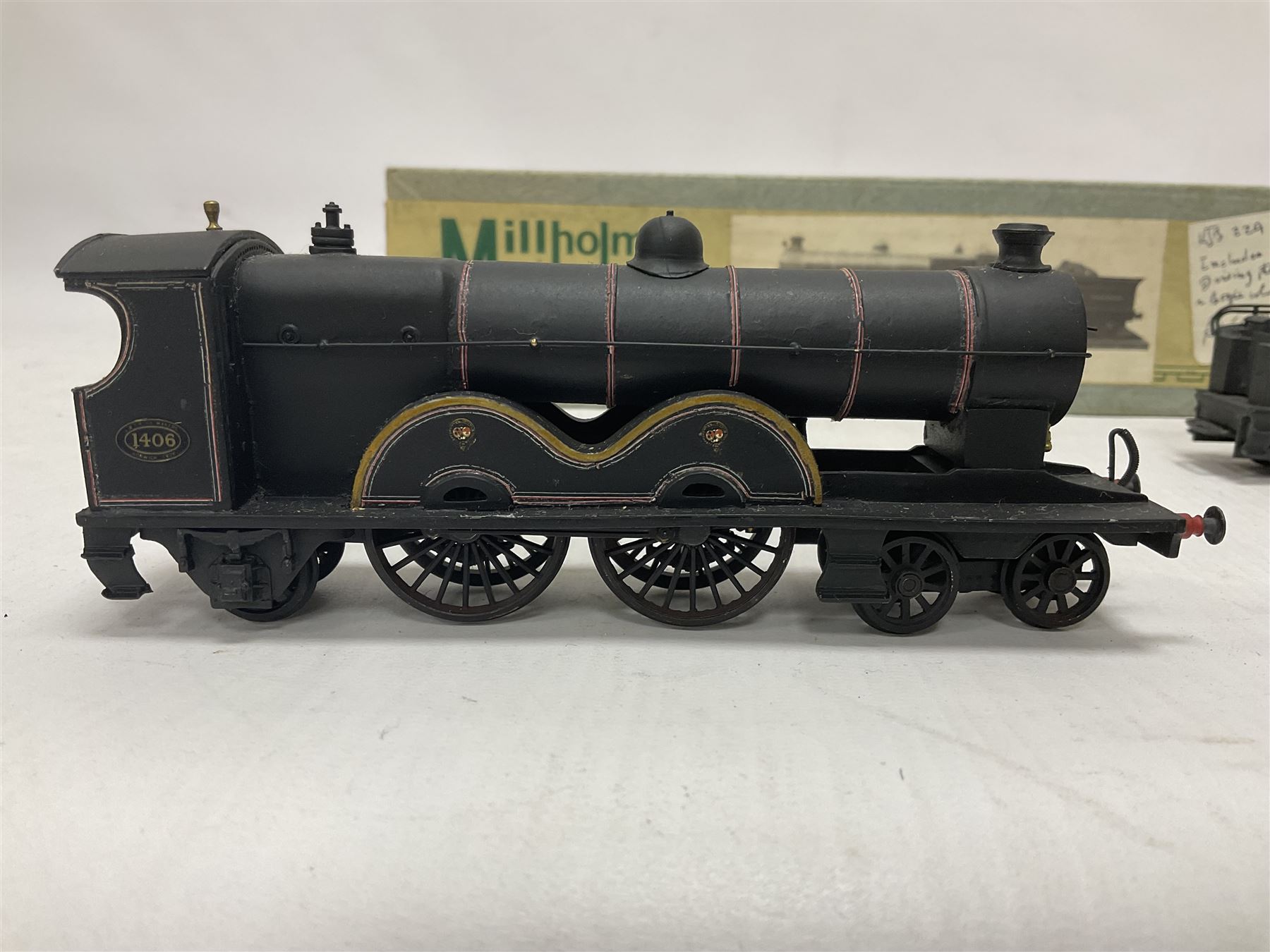 Millholme Models ‘00’ gauge - kit built ‘Goldcast’ series L.&Y. Aspinal Atlantic 4-4-2 no.1406 steam locomotive and tender in LYR black; with original box 