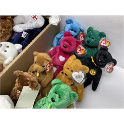 Fifty Ty Beanie babies, including Dublin, Haunt, Star, Premier, Valentine, Fuzz etc 