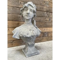 Victorian design cast stone bust depicting Jasmine