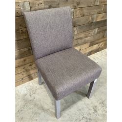 17 x dining chair upholstered in tweed fabric, painted legs