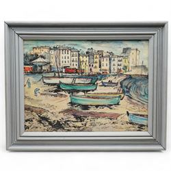 Richard Weisbrod (Swiss 1906-1991): 'View of Collioure' France, watercolour and pen signed and dated '51, titled verso 36cm x 48cm