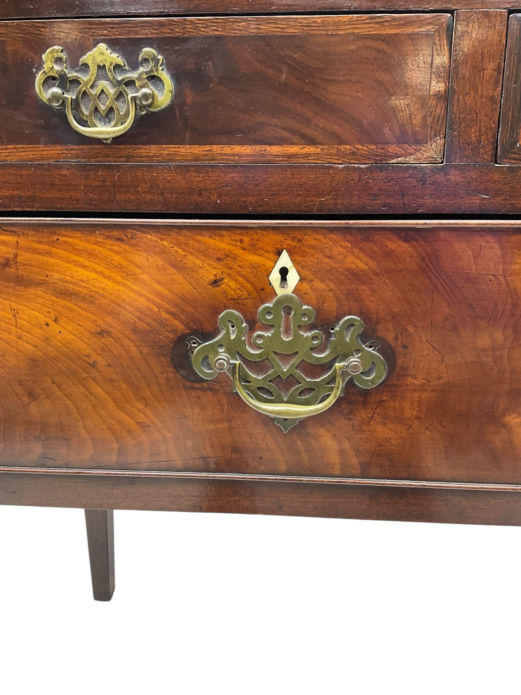 19th century mahogany side table, rectangular top over five drawers, on square tapering supports 