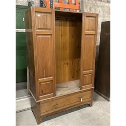Maple & Co. - pair of late Victorian walnut wardrobes, panelled front, each fitted with single drawer and ivorine plaque inscribed 'Maple & Co.'  - THIS LOT IS TO BE COLLECTED BY APPOINTMENT FROM THE OLD BUFFER DEPOT, MELBOURNE PLACE, SOWERBY, THIRSK, YO7 1QY