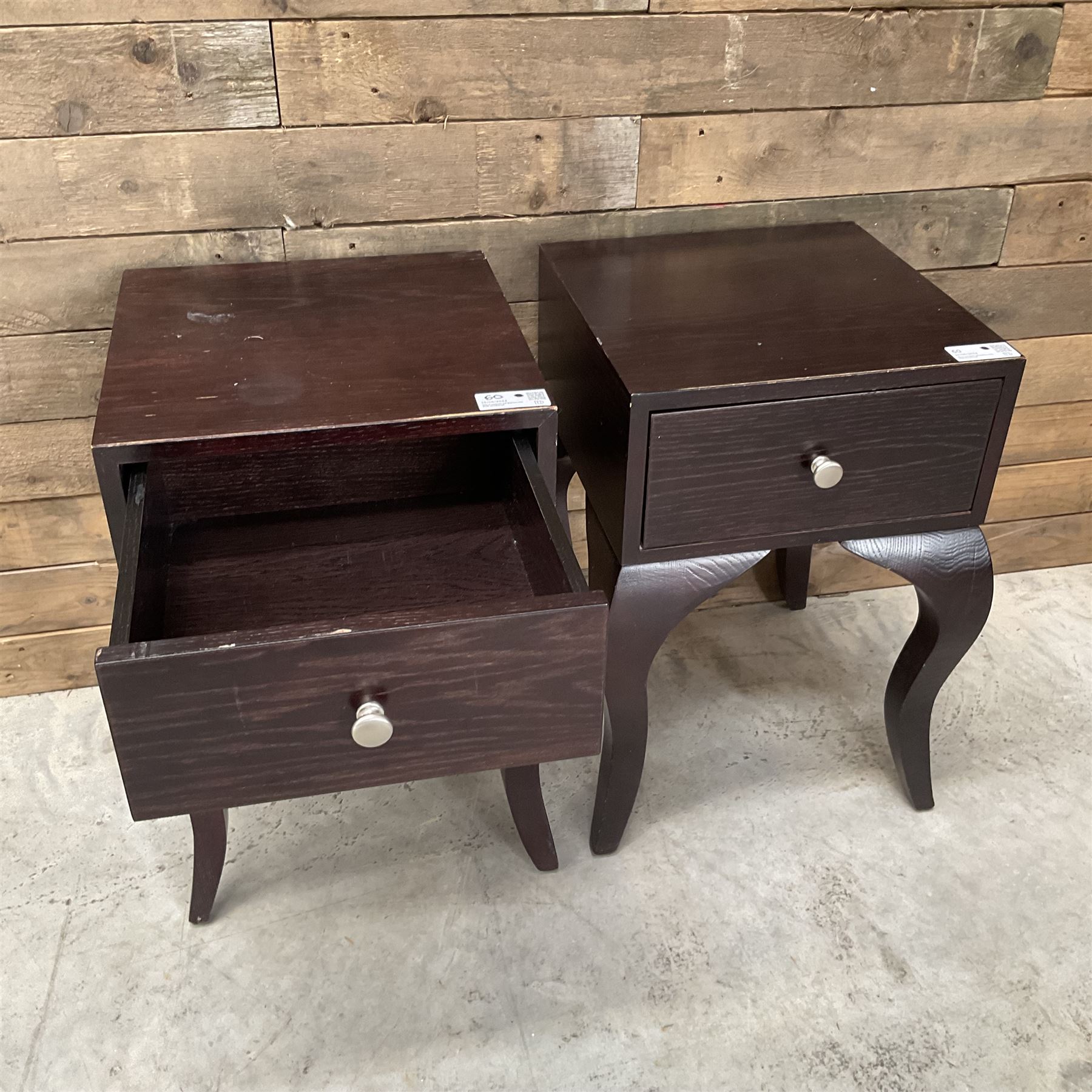 Pair of rosewood finish bedside chests