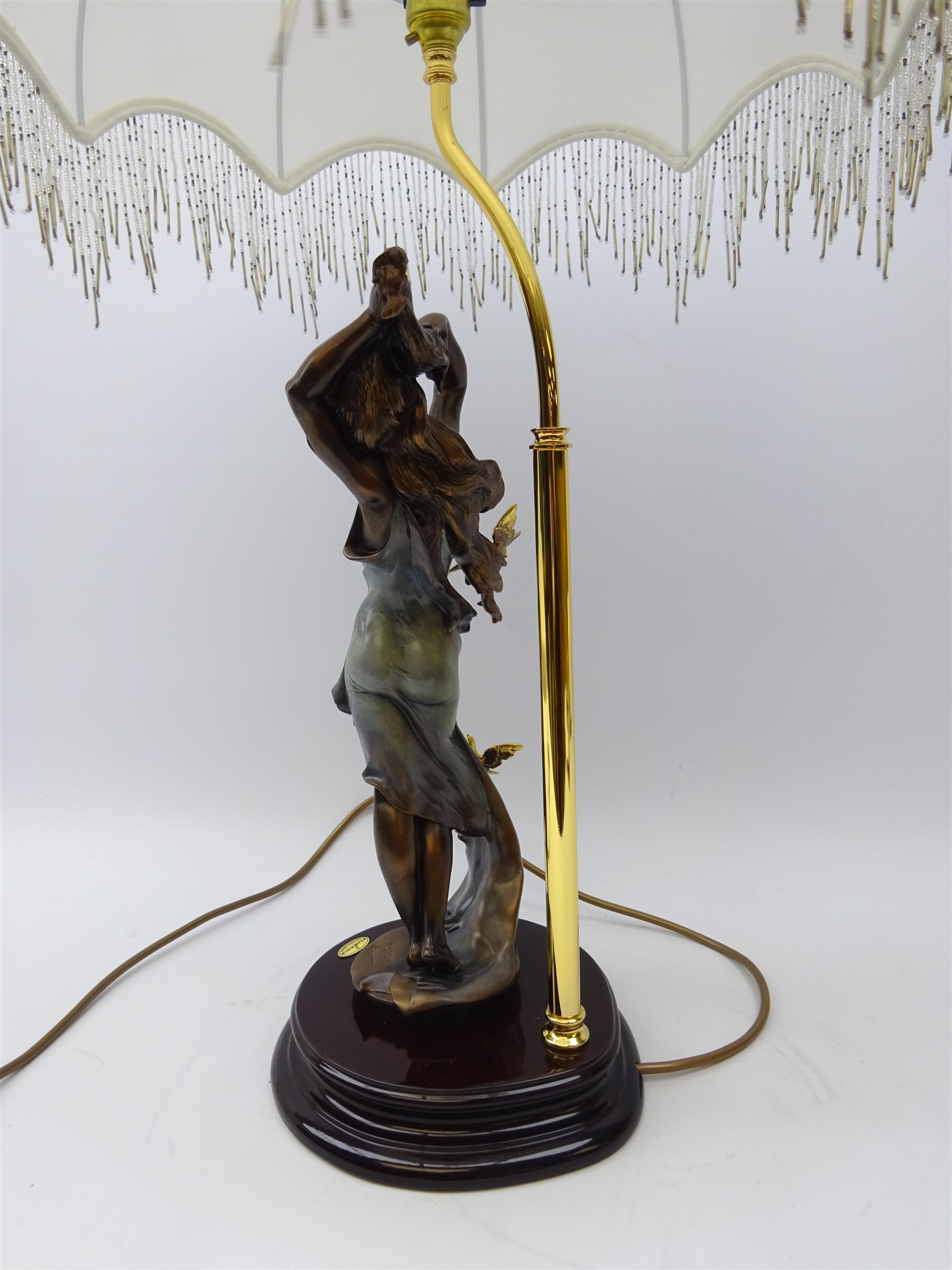 Large Florence Giuseppe Armani bronzed figural table lamp titled ...