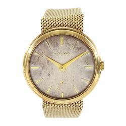 Movado gentleman's 9ct gold manual wind wristwatch, silvered dial with baton hour markers ...