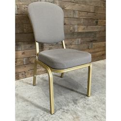 40 x Conference banquet chair, gold metal frame, upholstered seat and back