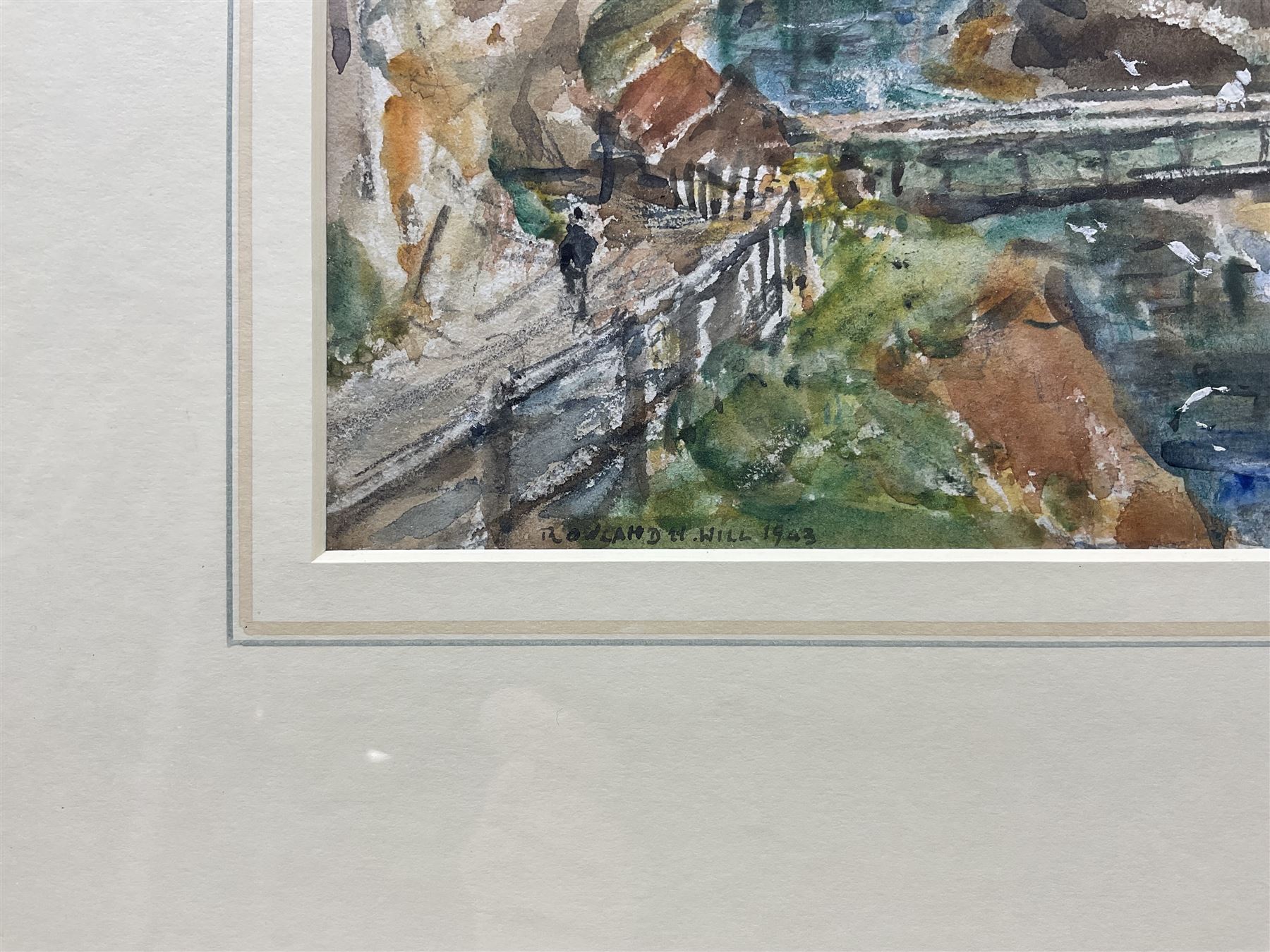 Rowland Henry Hill (Staithes Group 1873-1952): Staithes Beck and Village, watercolour signed and dated 1943, 21cm x 30cm