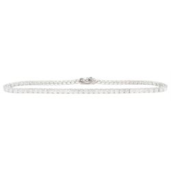 18ct white gold round brilliant cut diamond bracelet, stamped, total diamond weight approx 2.55 carat