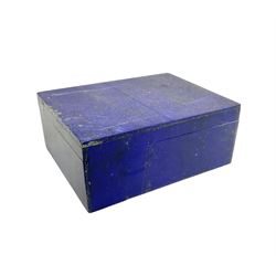 Lapis Lazuli box and cover of rectangular form, H4cm, D7cm, L10cm