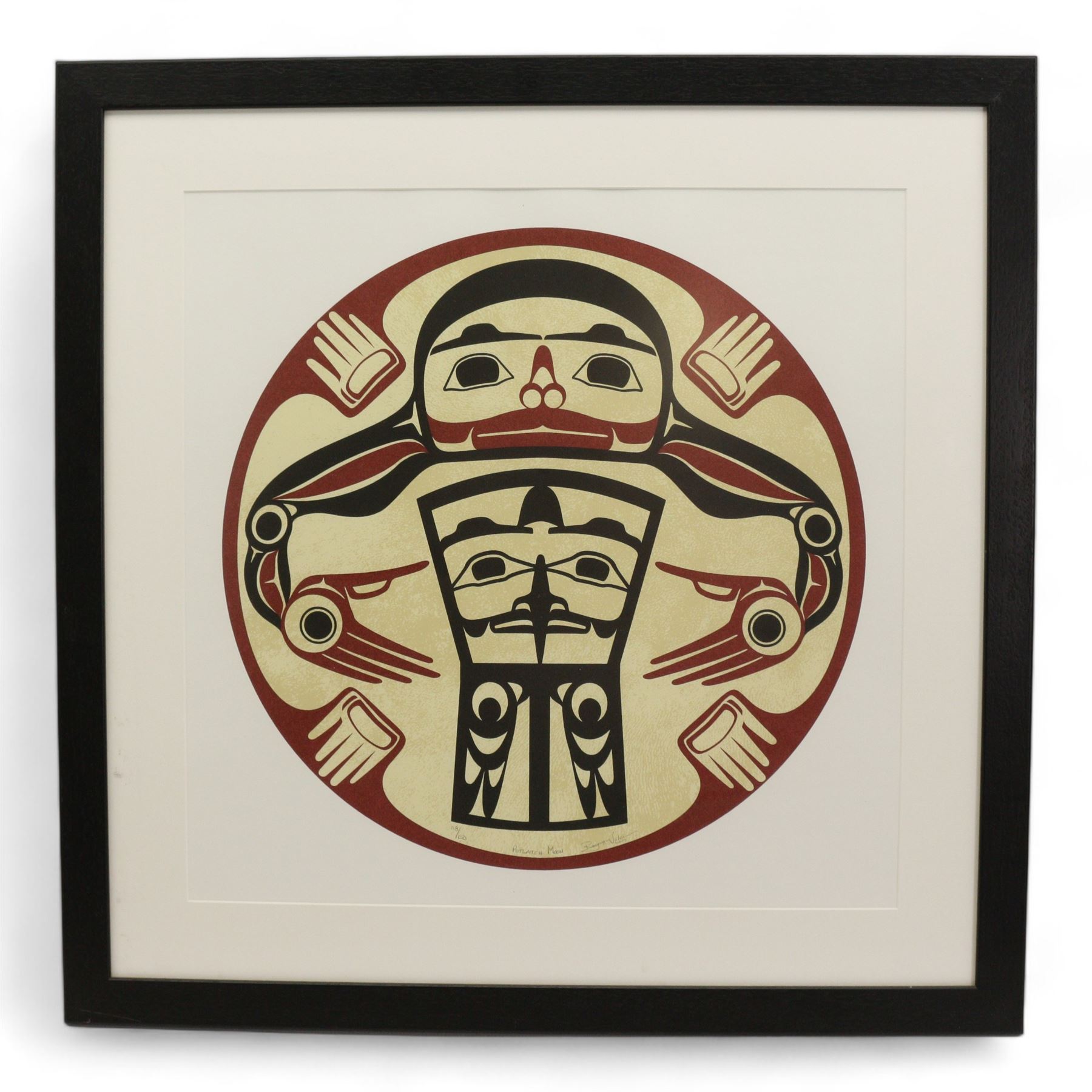 Roy Henry Vickers CM OBC (Canadian First Nations 1946-): 'Potlatch Moon', signed titled numbered 118/150 and dated 2003 in pencil, with COA verso, 45cm diameter