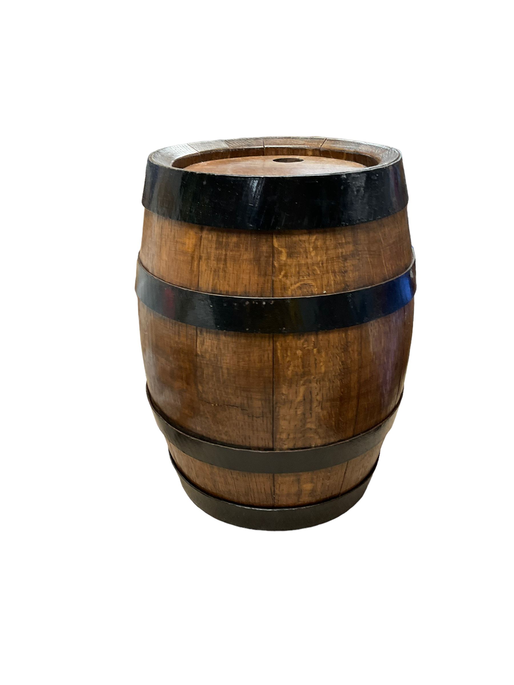 Stowells of Chelsea Spanish cream Sherry barrel, with tap, H36cm