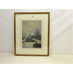 Ernest Dade (Staithes Group 1868-1935): 'Shipping on the Thames', watercolour signed and dated 34cm x 24cm Provenance: with Walker Galleries Harrogate, label verso  