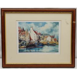 Jack Rigg (British 1927-): Scottish Harbour, colour print signed in pencil