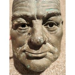 Composite cast head of Sir Winston Churchill, H28cm