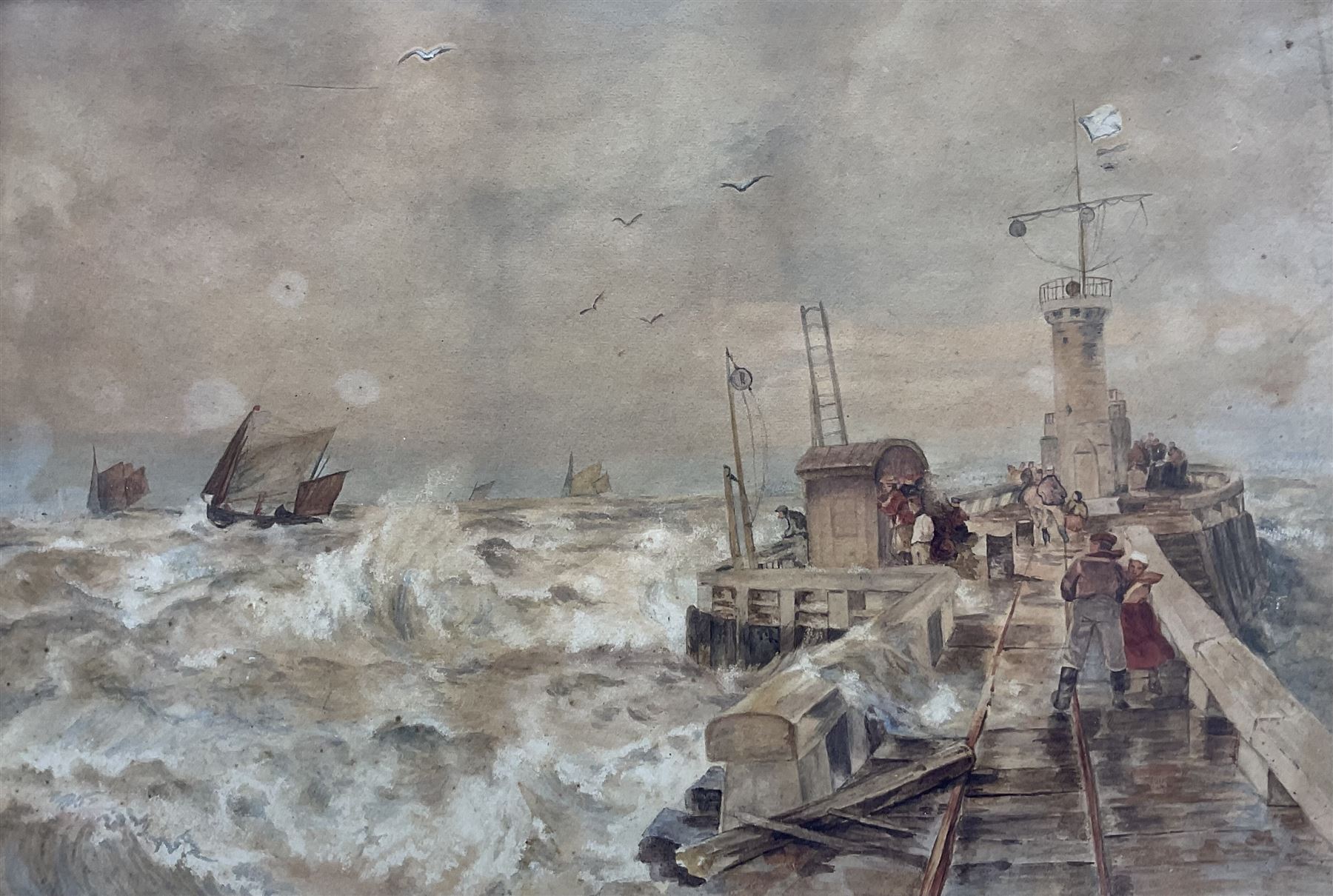 English School (19th century): Shipping off the Pier Head, watercolour unsigned 36cm x 53cm  