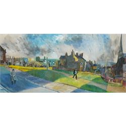 Charles Herbert 'Charlie' Rogers (Newcastle 1930-2020): Panoramic View of Newcastle, oil o...